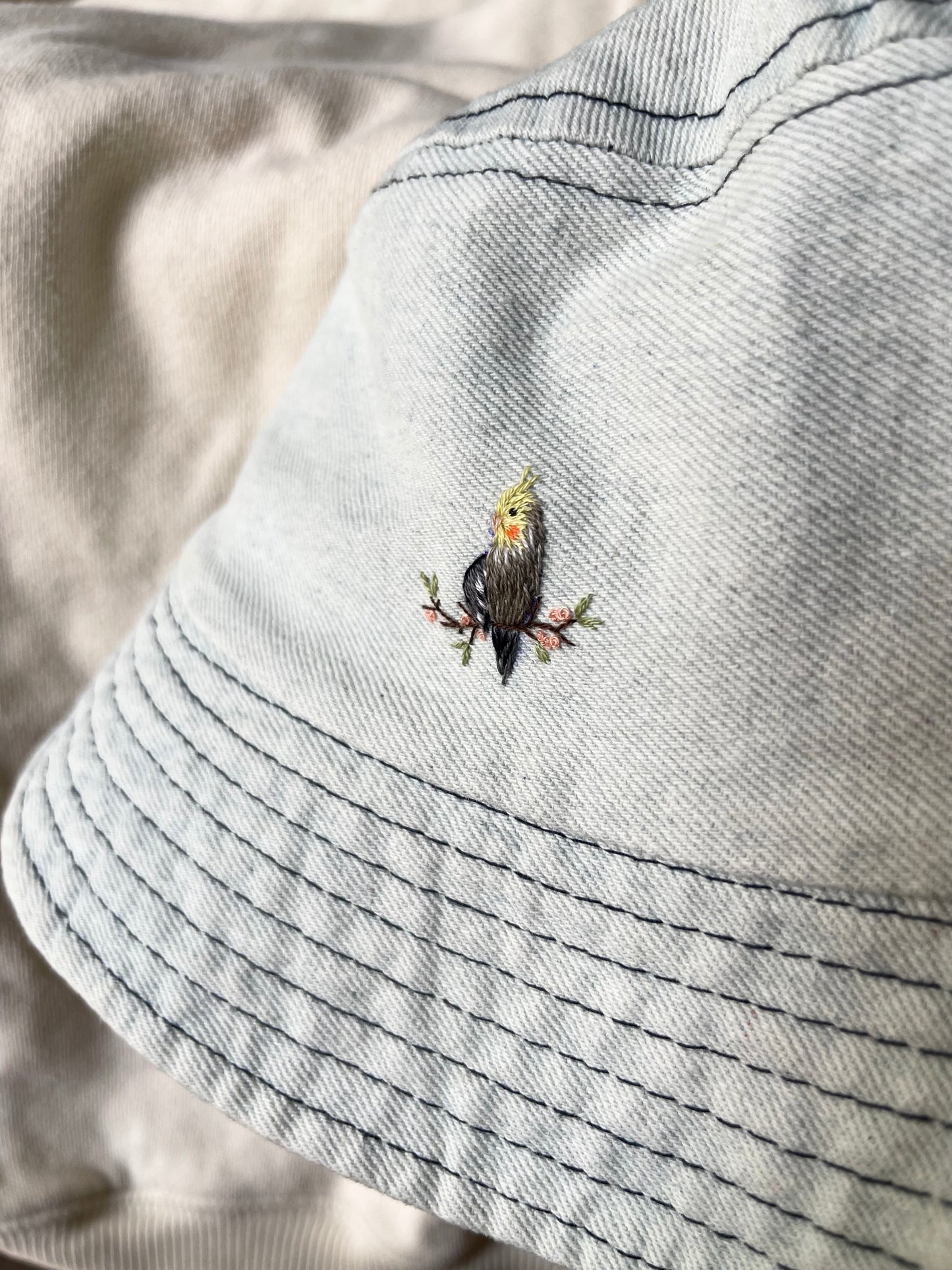 Hand embroidered Bucket hat