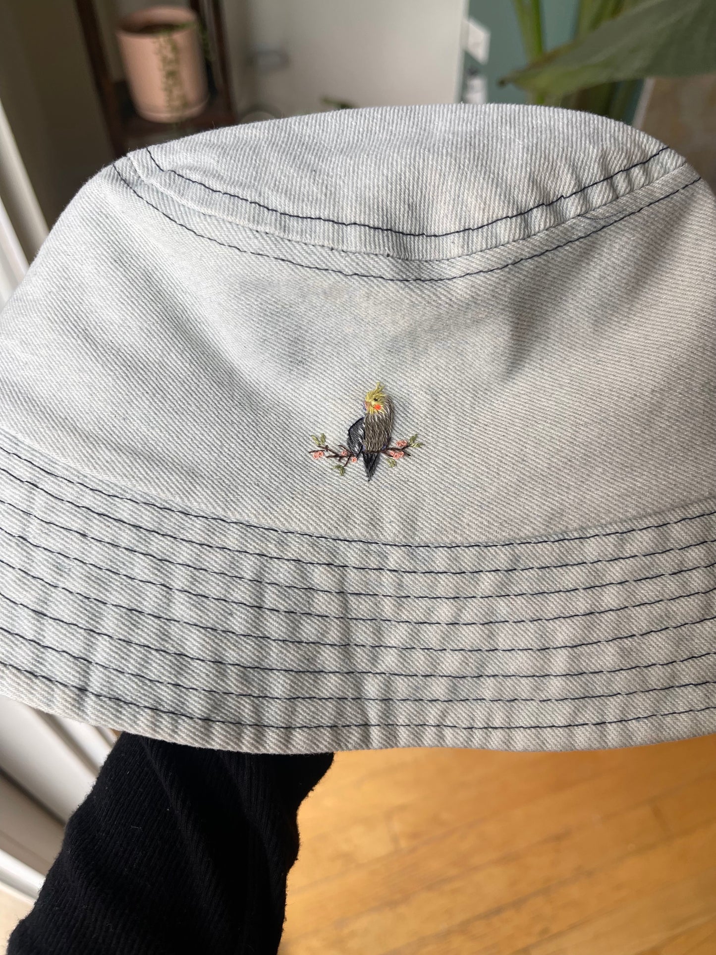 Hand embroidered Bucket hat